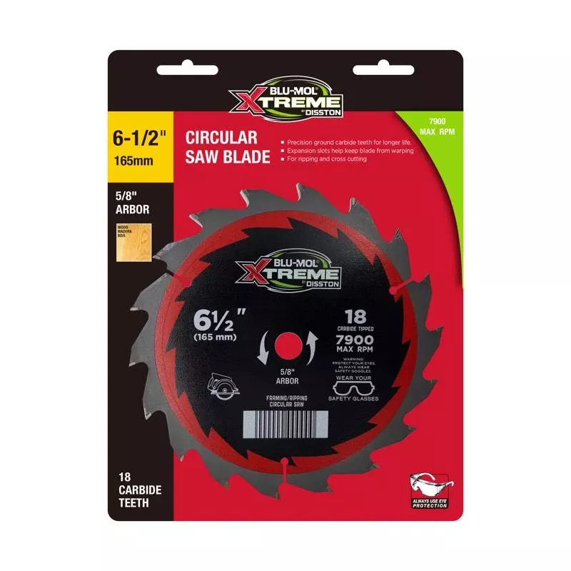 6-1/2 In. Carbide Tipped Circular Saw Blade With 18 Teeth