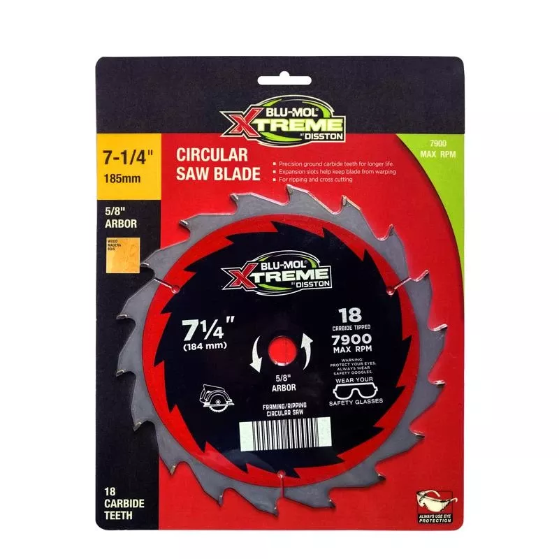 7-1/4 In. Carbide Tipped Circular Saw Blade With 18 Teeth