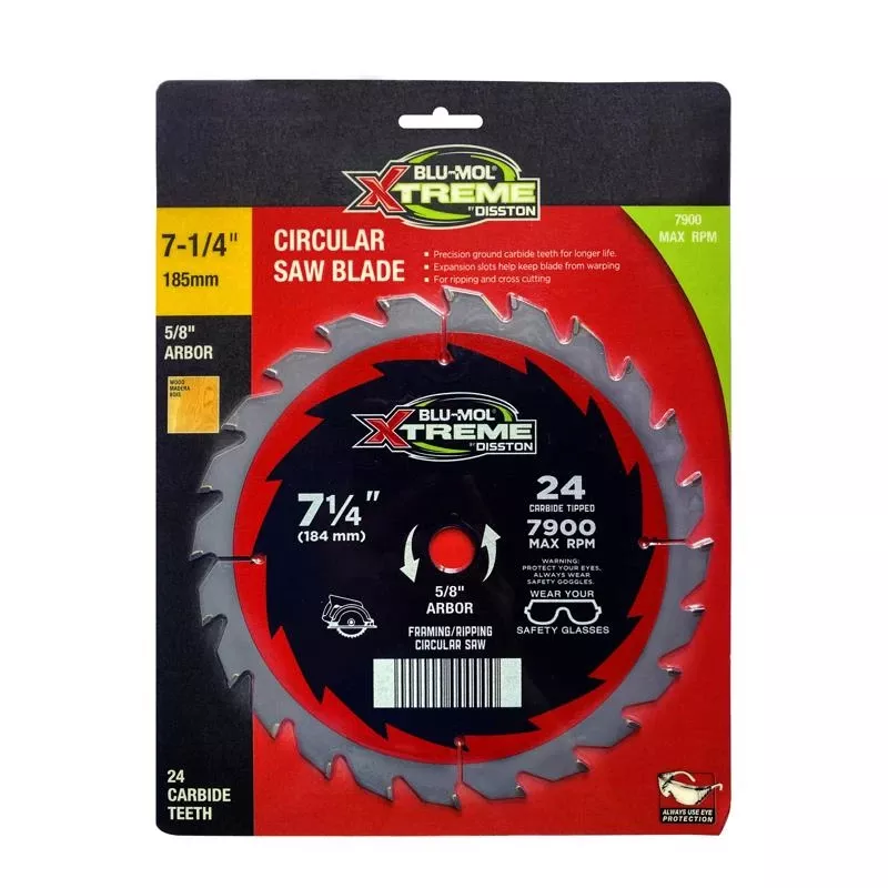 7-1/4 In. Carbide Tipped Circular Saw Blade With 24 Teeth