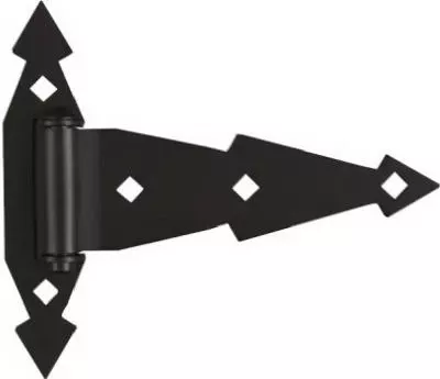 Gate T-hinge, Black Satin, 7 In., 2-pk.