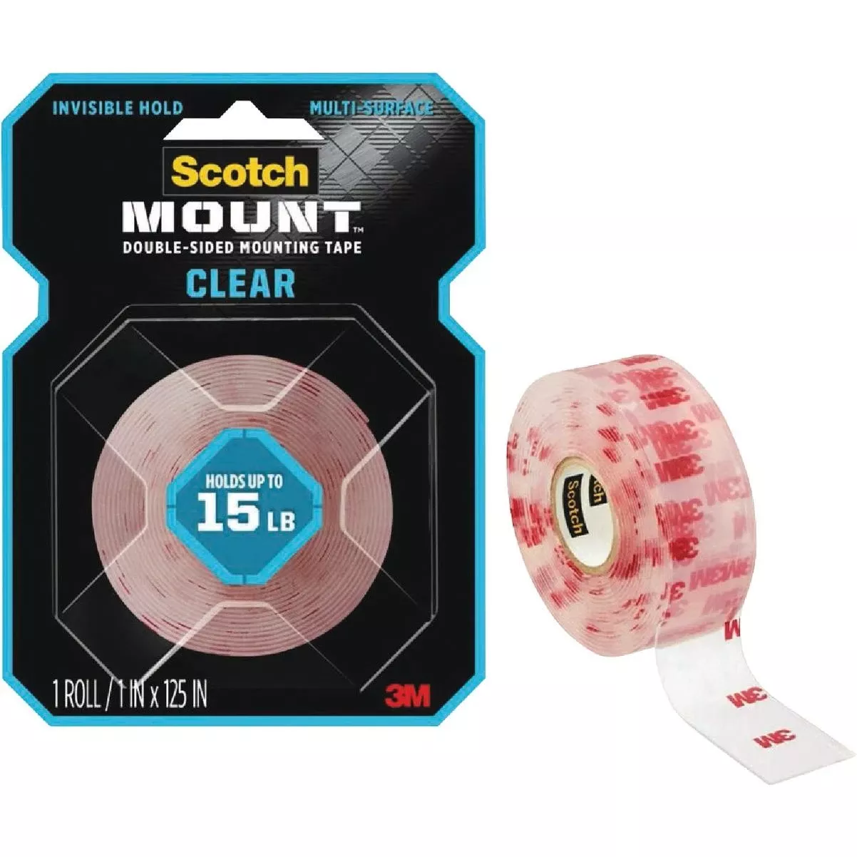 -mount 1 In. X 125 In. Clear Double-sided Mounting Tape